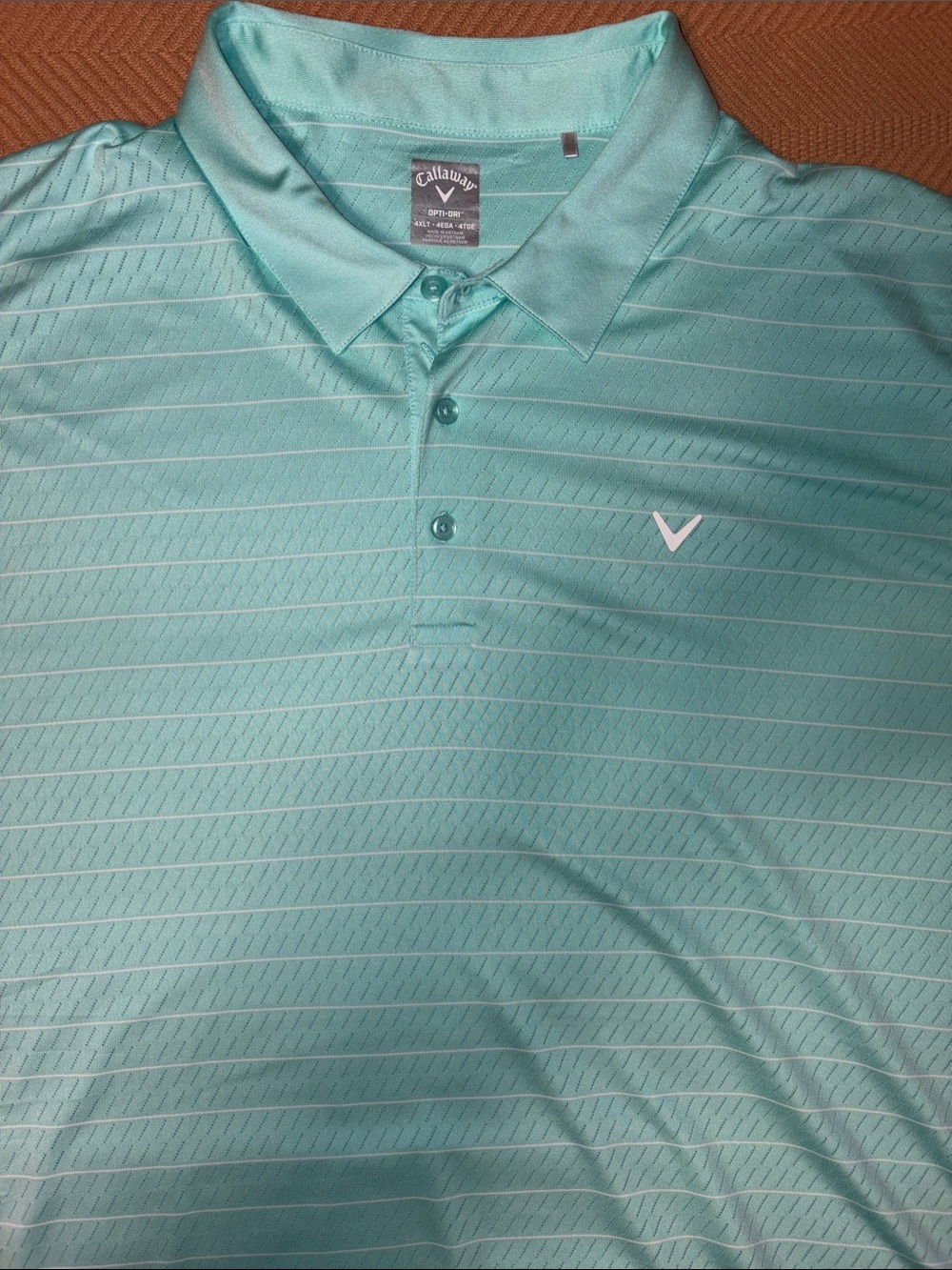 Callaway Men's Aqua Striped Performance Golf Polo 4XLT